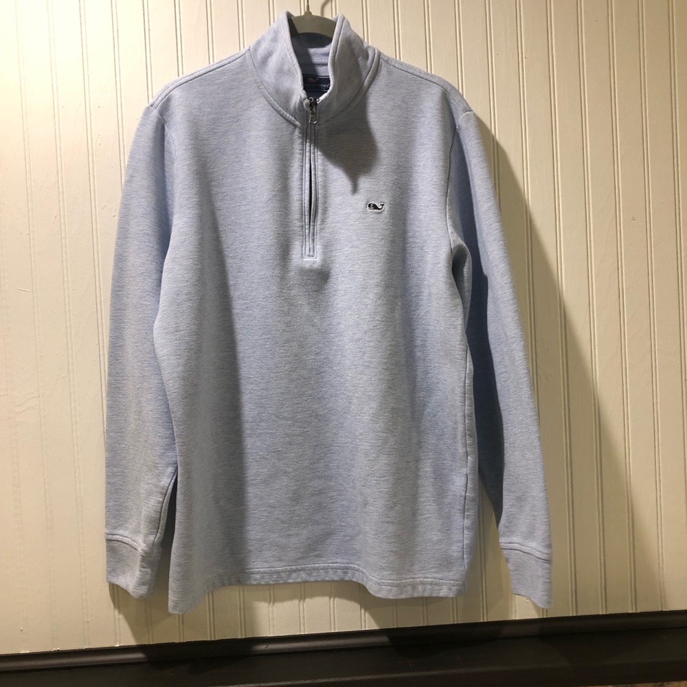 Men's Light Blue Half-Zip Sweate